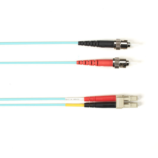 FOCMP62-003M-STLC-AQ - Black Box OM1 62.5/125 MULTIMODE FIBER OPTIC PATCH CABLE - OFNP PLENUM, ST TO LC, AQUA, 3-