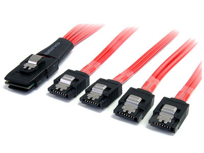 SAS8087S4100 - StarTech.com CONNECT A SATA/SAS CONTROLLER TO 4 SATA DRIVES - MINI SAS TO SATA - SFF 8087 TO