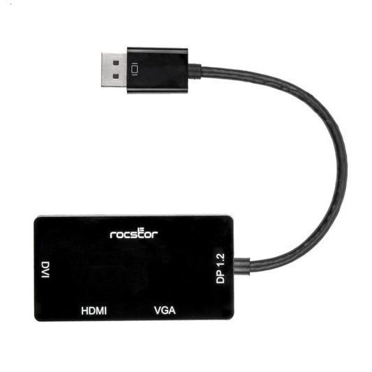 Y10A259-B1 - Rocstor 3-IN-1 DISPLAYPORT TO HDMI(4K), VGA, DVI