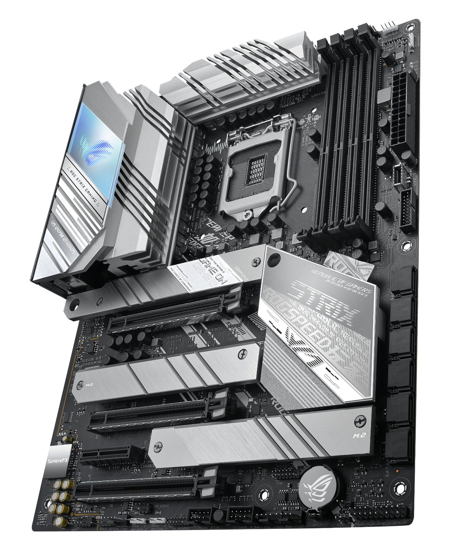 THE ASUS ROG STRIX Z590-A GAMING WIFI II WHITE AND SILVER SCHEME MOTHERBOARD IS