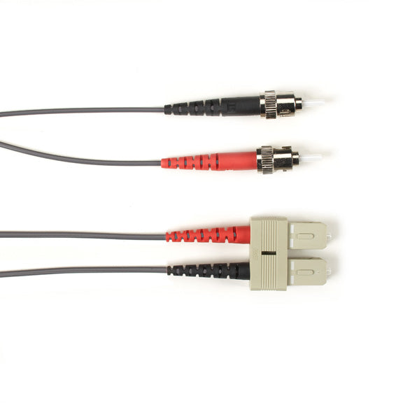 OM1 62.5/125 MULTIMODE FIBER OPTIC PATCH CABLE - OFNR PVC, ST TO SC, GRAY, 2-M (