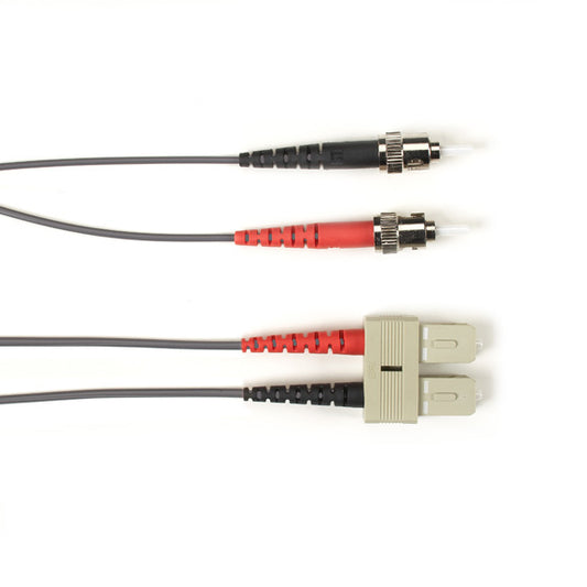 OM1 62.5/125 MULTIMODE FIBER OPTIC PATCH CABLE - OFNR PVC, ST TO SC, GRAY, 2-M (
