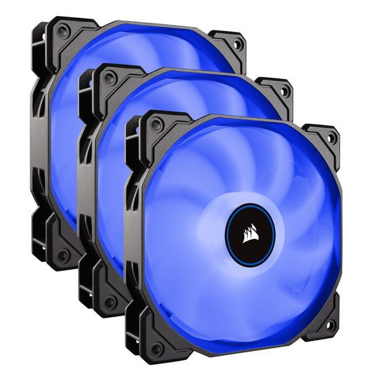 Corsair CO-9050084-WW computer cooling system Computer case Fan 4.72" (12 cm) Black, Blue 3 pc(s)