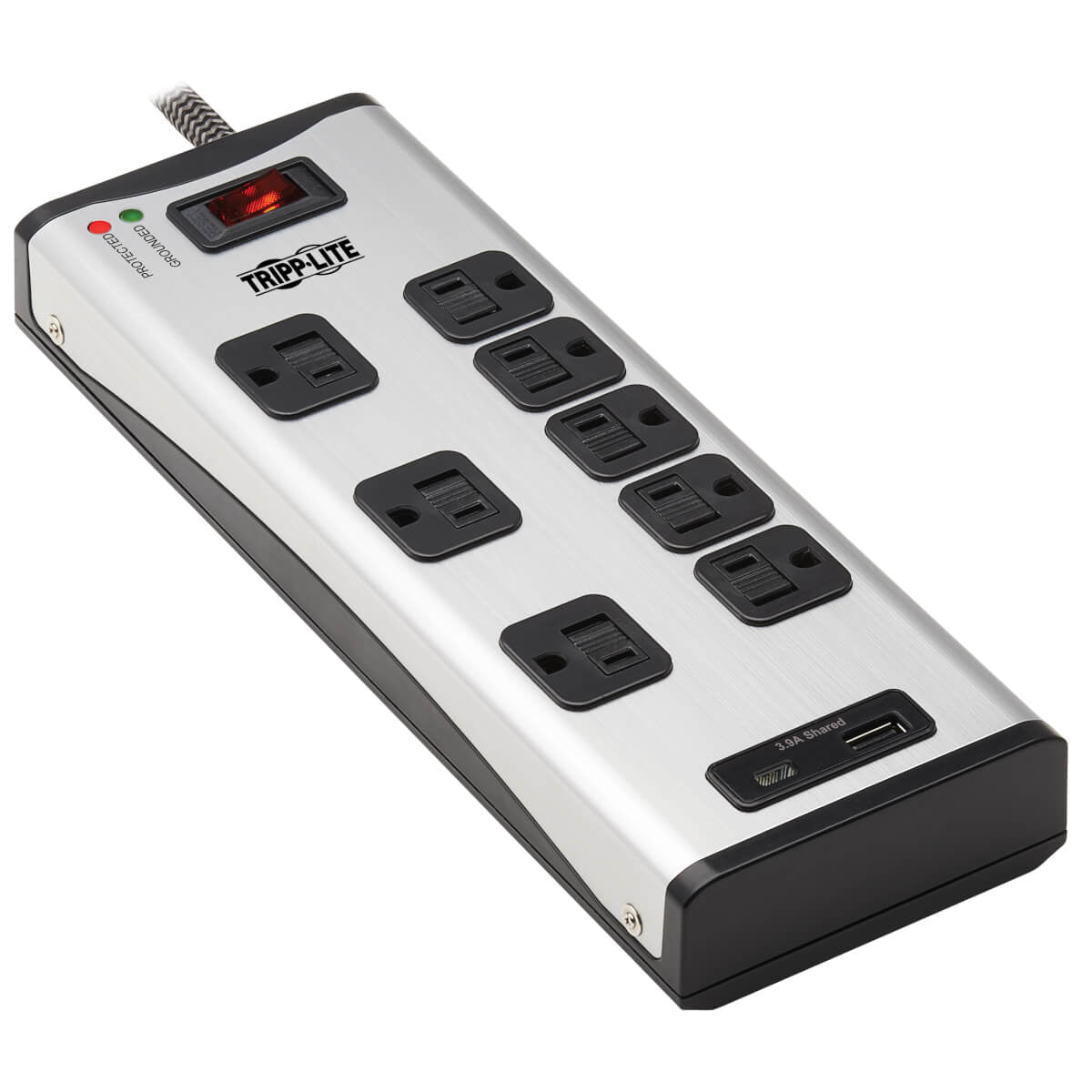 Tripp Lite TLM88USBC surge protector Black, Silver 8 AC outlet(s) 120 V 96.1" (2.44 m)