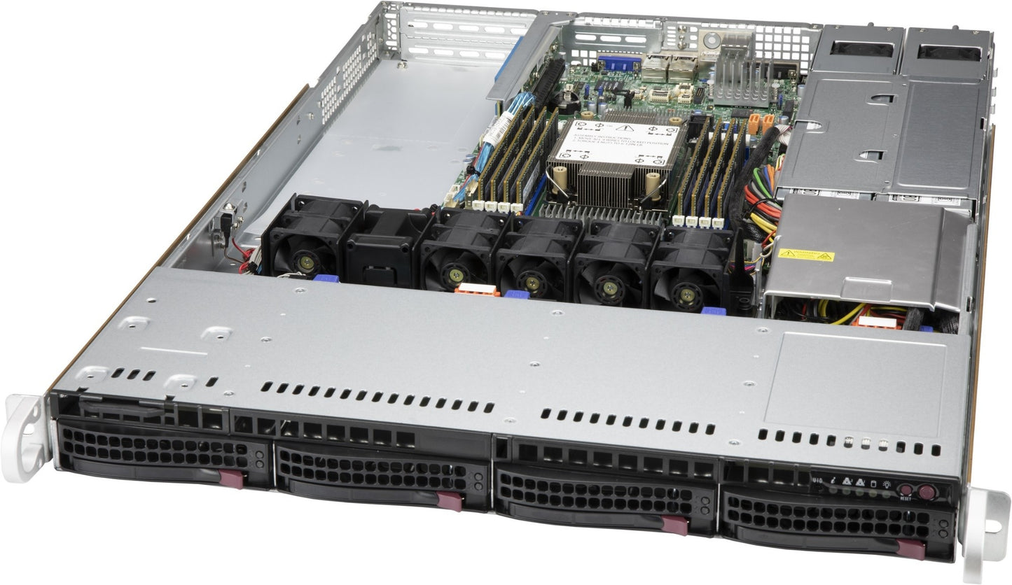 Supermicro CSE-815TQC4-R504WB3 server barebone Rack (1U) Black