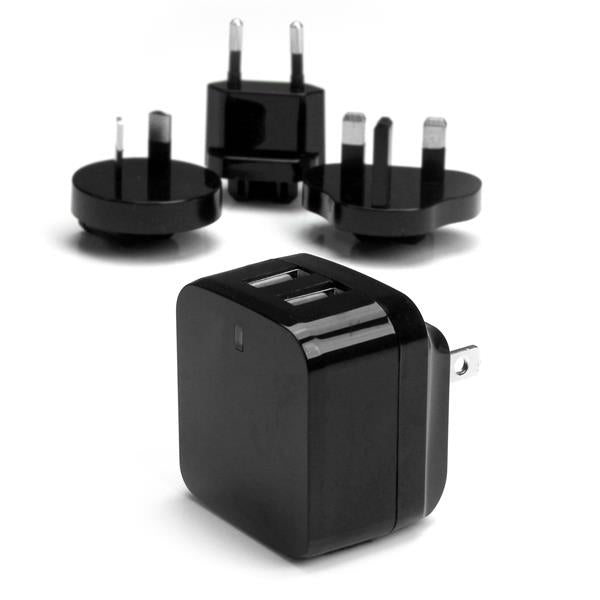 USB2PACBK - StarTech.com CHARGE YOUR TABLET AND YOUR PHONE SIMULTANEOUSLY - DUAL PORT USB CHARGER - TRAVE