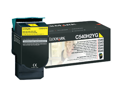 (LEXMARK C540H2YG)C540H2YG YELLOW HIGH YIELD TONER 2,000 YIELD COLOR LASER COMPA