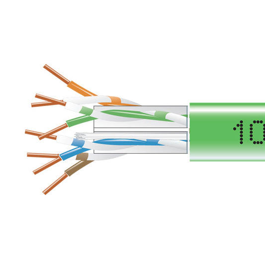 CAT6 550-MHZ SOLID ETHERNET BULK CABLE - UNSHIELDED (UTP), CMP PLENUM, GREEN, 10