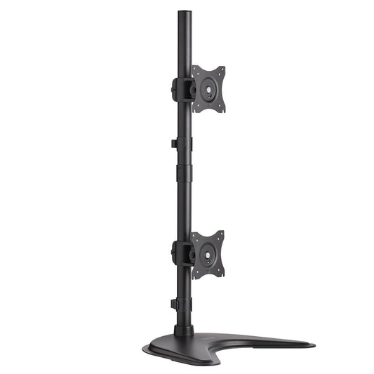 DUAL VERTICAL FLAT-SCREEN DESK MOUNT MONITOR STAND CLAMP SWIVEL TILT 15IN. TO 27