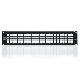 48 PORT PANEL UNLOADED STP QUICKPORT W WIRE MGMT BAR BLACK 1U