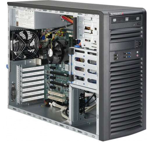 Supermicro SYS-5038A-IL PC/workstation barebone Midi-Tower Black LGA 1150 (Socket H3)