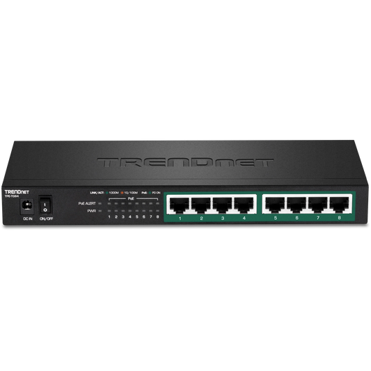 TPE-TG84 - TRENDnet 8-Port Gigabit PoE+ Switch 120W PoE NDAA/TAA