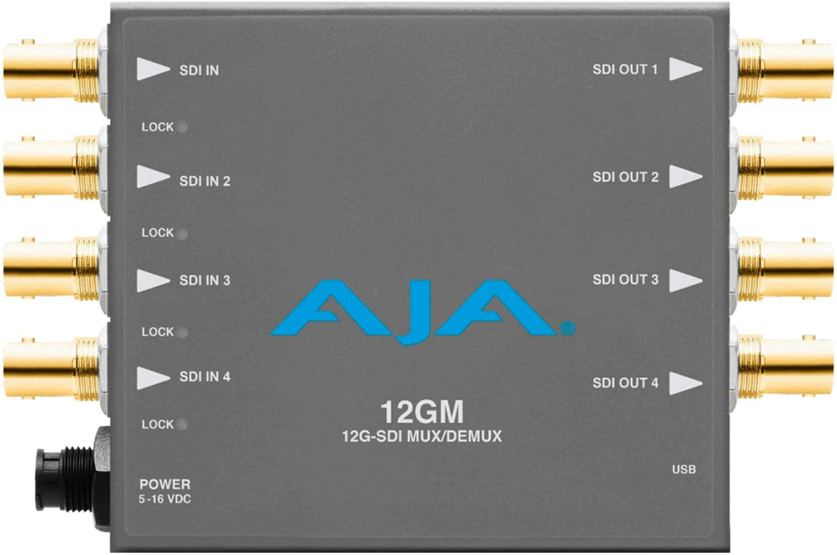 12GM - AJA 12G-SDI to Quad 3G-SDI Muxer/Demuxer Mini Converter