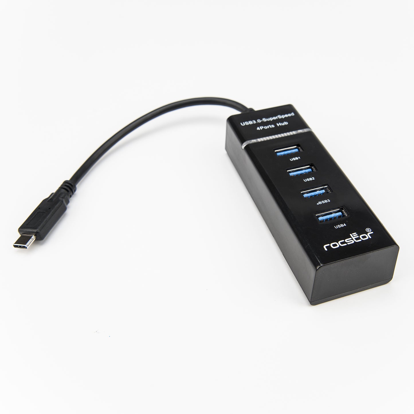 Y10A228-B1 - Rocstor PORTABLE 4 PORT USB C HUB - USB-C TO 4X