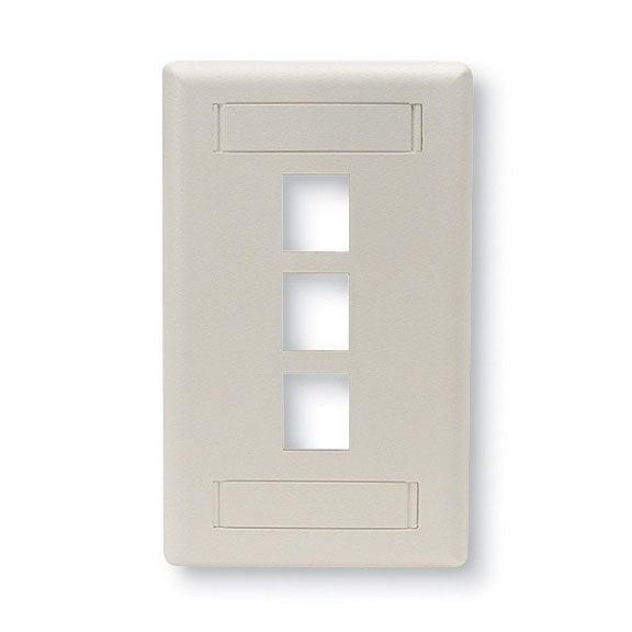 WPT468-10PAK - Black Box KEYSTONE WALLPLATE - SINGLE-GANG, 3-PORT, OFF WHITE, 10-PACK, GSA, TAA