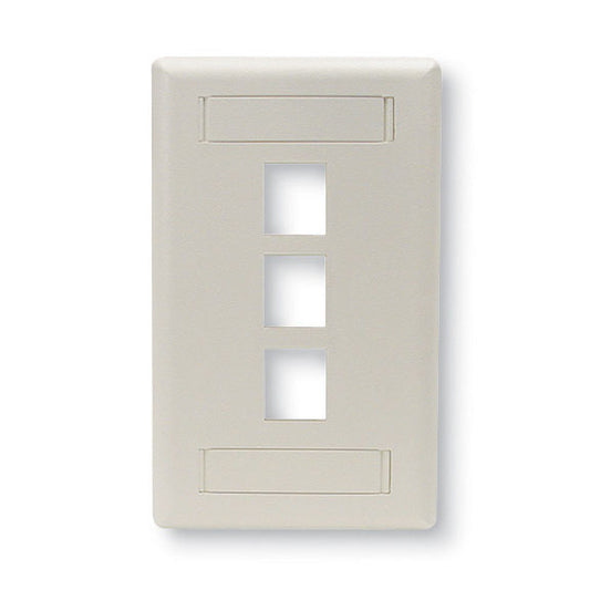 WPT468-10PAK - Black Box KEYSTONE WALLPLATE - SINGLE-GANG, 3-PORT, OFF WHITE, 10-PACK, GSA, TAA