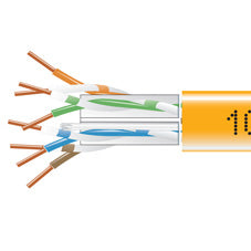 CAT6 550-MHZ SOLID ETHERNET BULK CABLE - UNSHIELDED (UTP), CMP PLENUM, ORANGE, 1