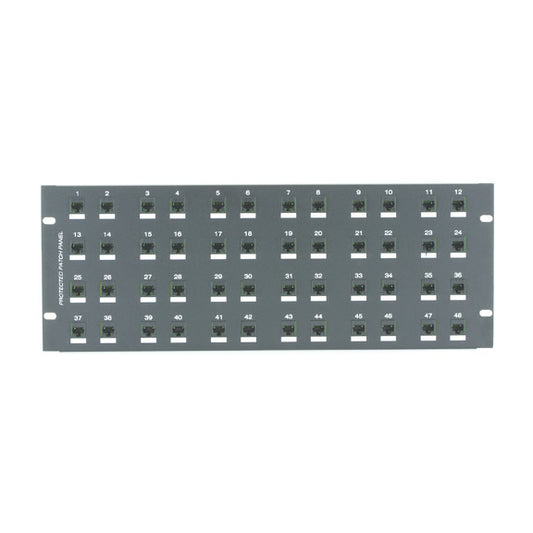 CAT6 SURGE-PROTECTED PATCH PANEL - 4U, 48-PORT, GSA, TAA