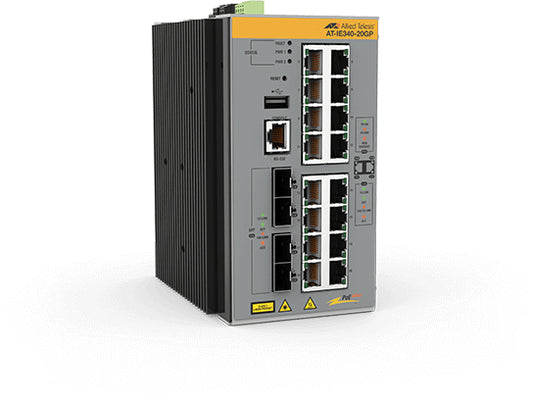 Allied Telesis AT-IE340-20GP-80 Managed L3 Gigabit Ethernet (10/100/1000) Power over Ethernet (PoE) Gray