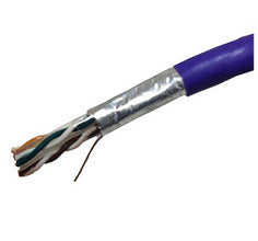 T2404L6PASH-PL - Weltron 1000FT PURPLE CAT6 550MHZ STRANDED STP C