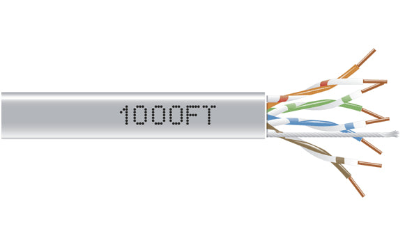 CAT5E 200-MHZ SOLID ETHERNET BULK CABLE - UNSHIELDED (UTP), CMP PLENUM, GRAY, 10