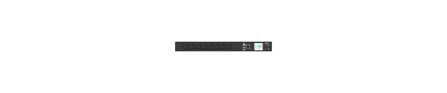 1PH, 120V AC, 20A (16A RATED); 8 OUTLETS: 8X NEMA 5-20R; PLUG: NEMA 5-20P (REAR