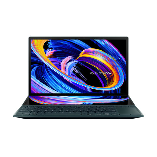 ASUS ZenBook Duo 14 UX482EGR-XB74T i7-1195G7 Notebook 14" Touchscreen Full HD IntelÂ® Coreâ„¢ i7 16 GB LPDDR4x-SDRAM 1000 GB SSD NVIDIA GeForce MX450 Wi-Fi 6 (802.11ax) Windows 11 Pro Blue