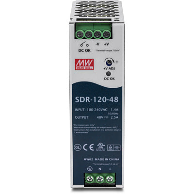 TI-S12048 - Trendnet 120 W SINGLE OUTPUT INDUSTRIAL DIN RAIL POWER SUPPLY