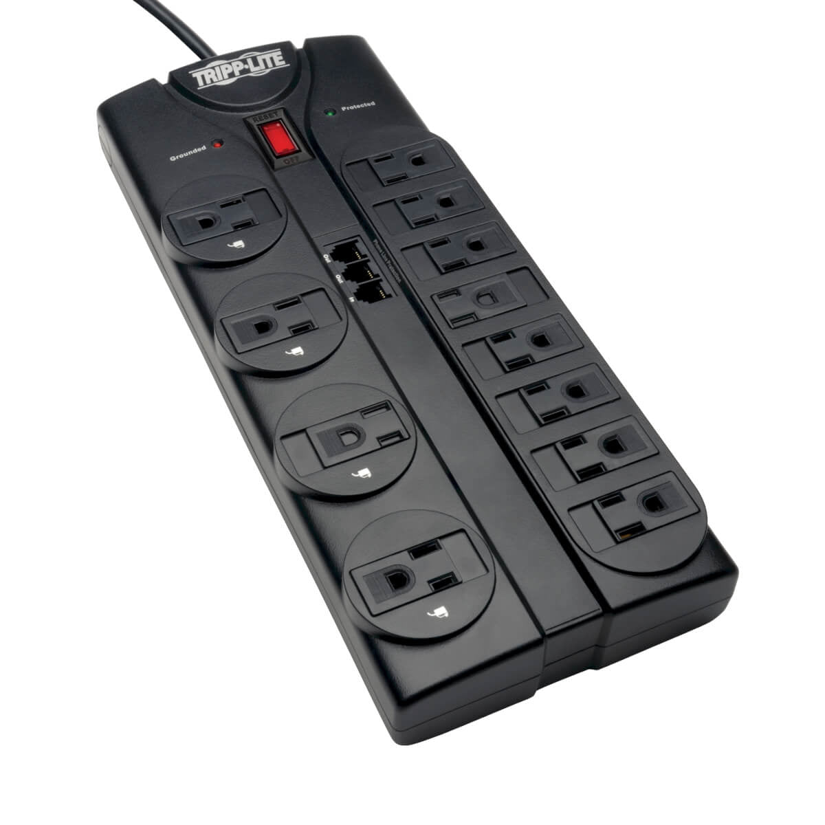 Tripp Lite TLP1208TEL surge protector Black 12 AC outlet(s) 120 V 94.5" (2.4 m)