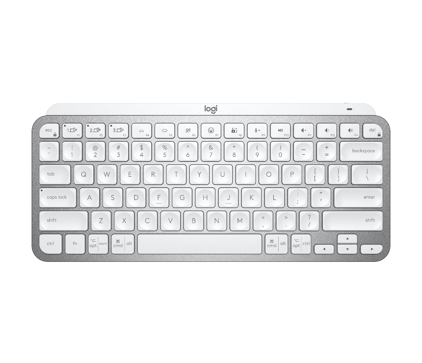 Logitech MX Keys Mini keyboard RF Wireless + Bluetooth QWERTY US English Aluminum, White