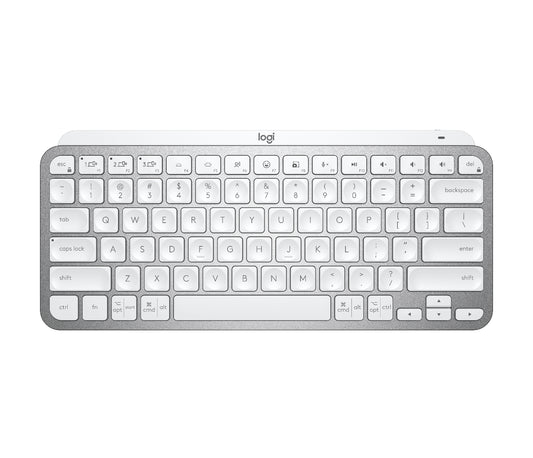 Logitech MX Keys Mini keyboard RF Wireless + Bluetooth QWERTY US English Aluminum, White