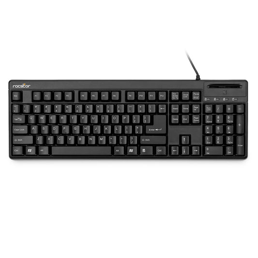 Y10P002-B1 - Rocstor KS20T 104-KEY KEYBOARD WITH BUILT-IN SMART CARD READER - COMMON ACCESS C