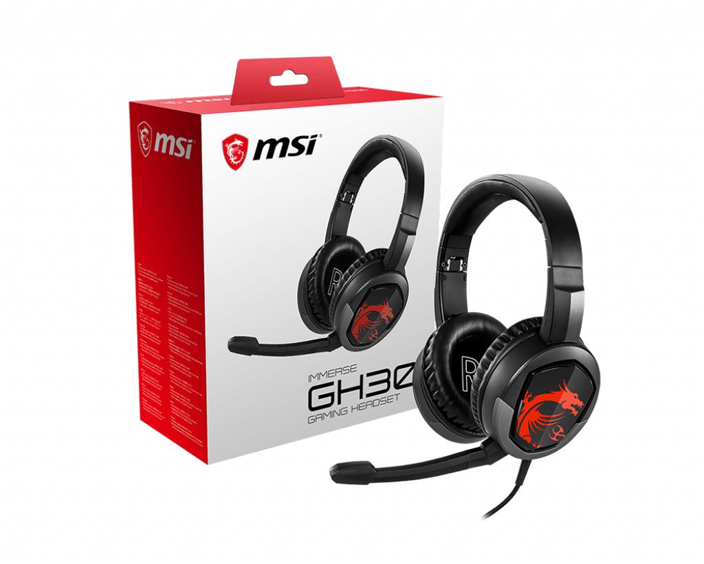 MSI Immerse GH30 Headset Wired Head-band Gaming Black, Red