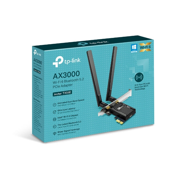 AX3000 DUAL BAND WI-FI 6 BLUETOOTH PCI EXPRESS ADAPTER SPEED: 2402 MBPS AT 5 GHZ