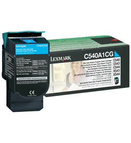 (LEXMARK LEX-C540A1CG)C540A1CG CYAN TONER RETURN PROGRAM 1,000 STANARD YIELD COM