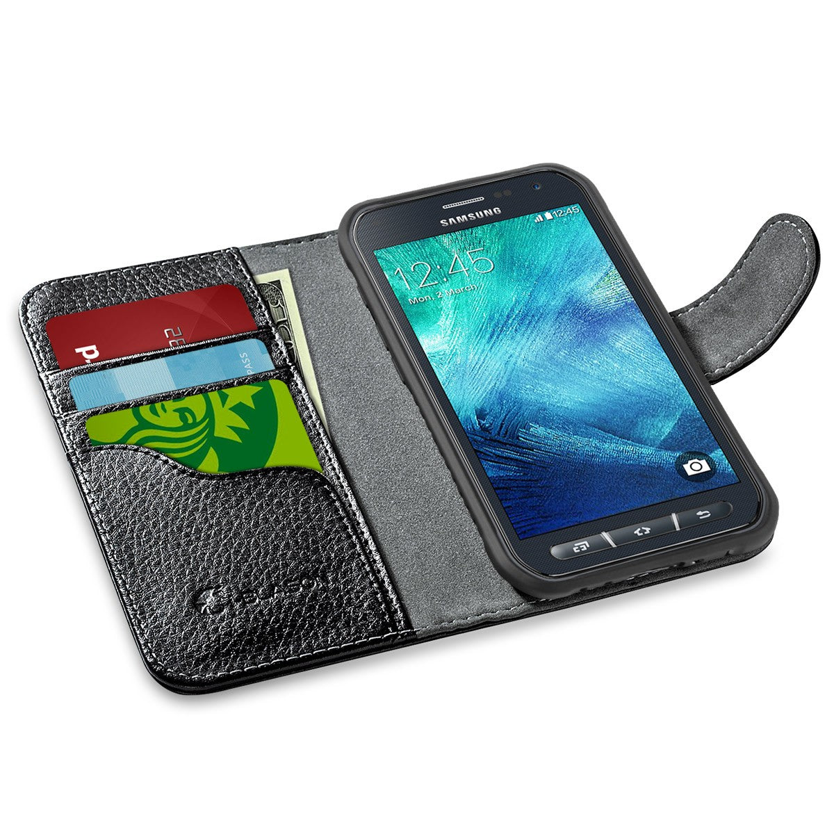 S6ACT-LB-BLACK - i-Blason GALAXY S6 ACTIVE WALLET CASE - BLACK