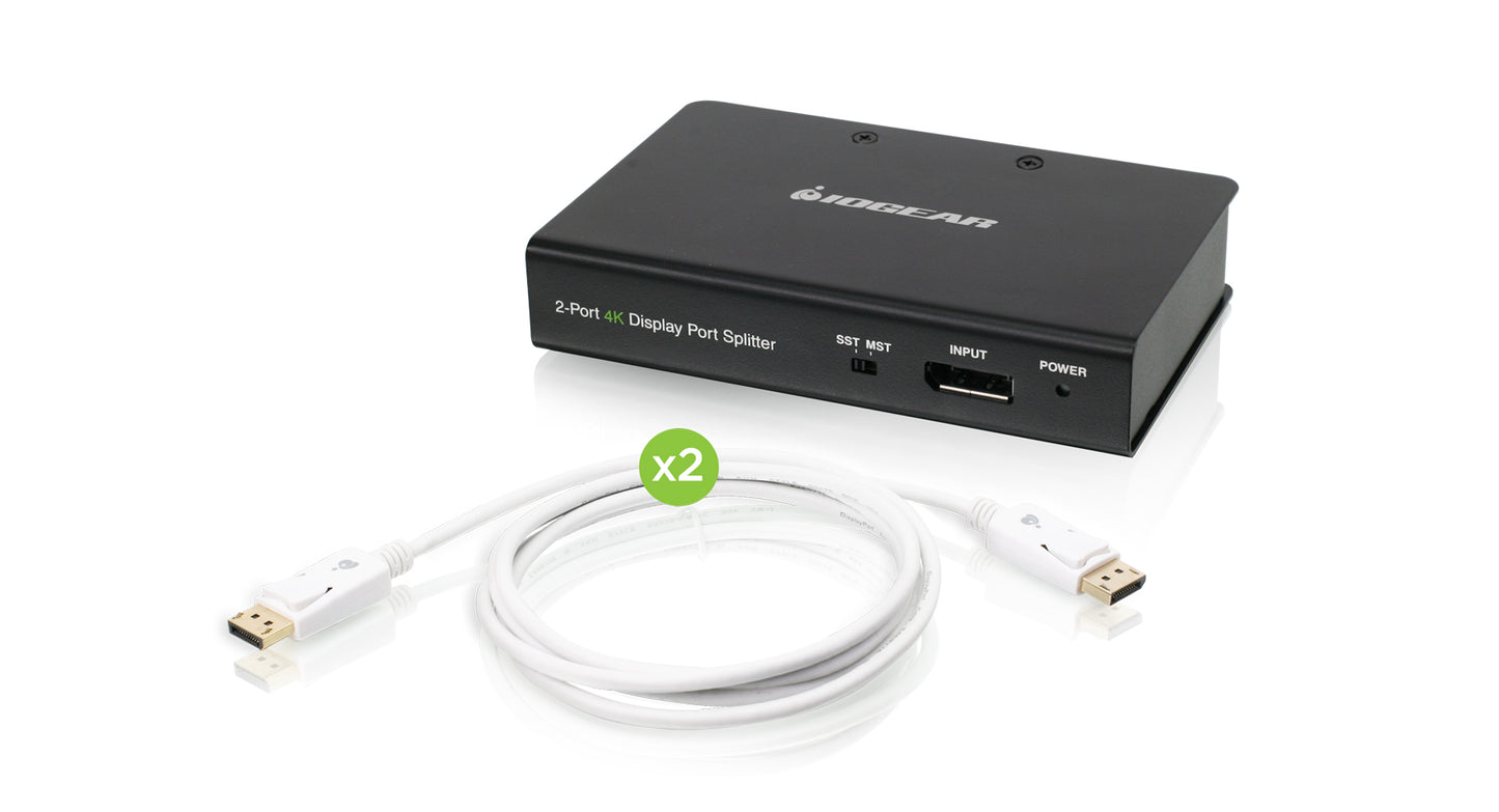 GDPSP2KIT - iogear CONNECT TWO DISPLAYS FROM A SINGLE DISPLAYPORT 1.2-ENABLED COMPUTER W/THE IOGEAR