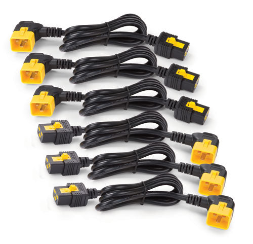 KIT OF 6 1.8M POWER CORD CABL LOCKING C19 TO C20 90 DEGREE