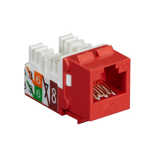 FMT637-R3-25PAK - Black Box CAT6 KEYSTONE JACK - UNSHIELDED, 110 PUNCHDOWN TYPE, TAA, RED, 25-PACK, GSA, TAA