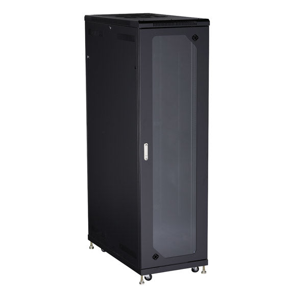 NETWORK CABINET - 42U, SPLIT REAR DOOR, 24"W X 42"D, TEMPERED GLASS, GSA, TAA