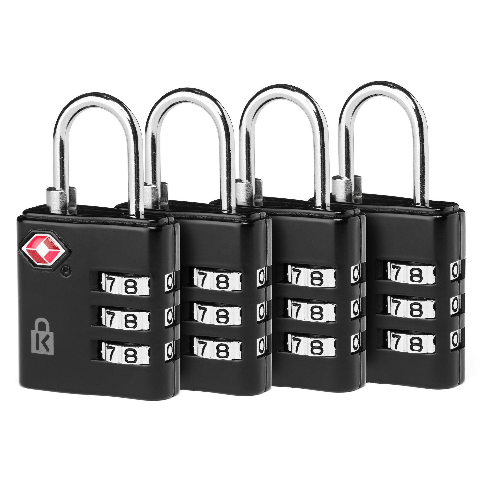 K66100NA - Kensington 4PK TSA ACCEPTED 3-DIAL COMB