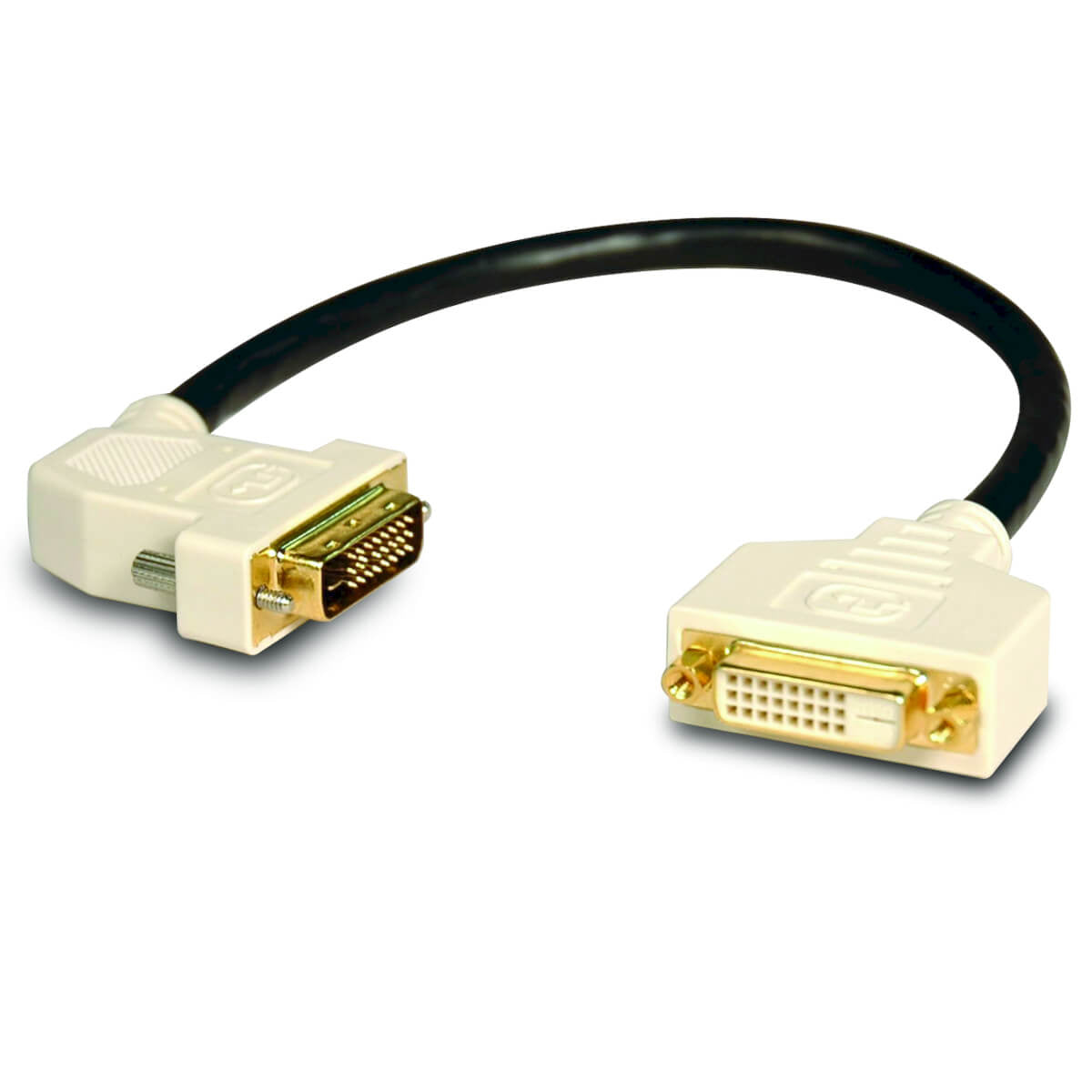 1FT DVI DUAL LINK DIGITAL EXTENSION ADAPTER CABLE 45 DEGREE LEFT PLUG DVI-D M/F