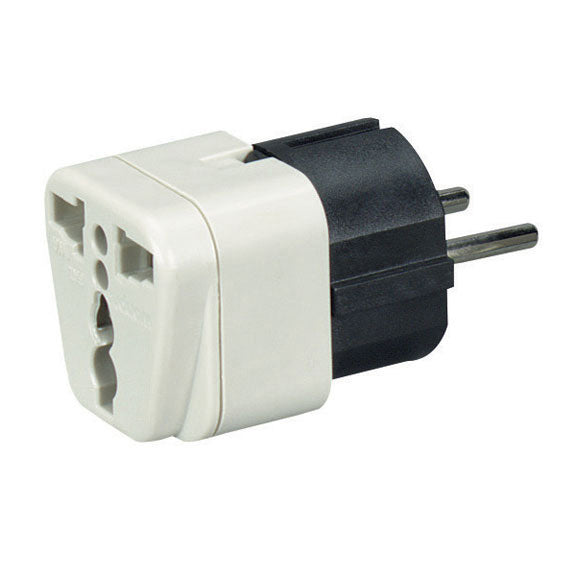 POWER PLUG ADAPTER - US TO EUROPE, MIDDLE EAST, AFRICA, ASIA, AND SOUTH ...