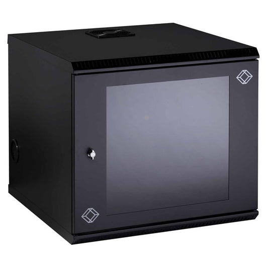 RM2413A - Black Box WALLMOUNT CABINET - 10U, 22"W X 23.6"D, M6 SQUARE HOLES, 50-LB. CAPACITY, GSA, T