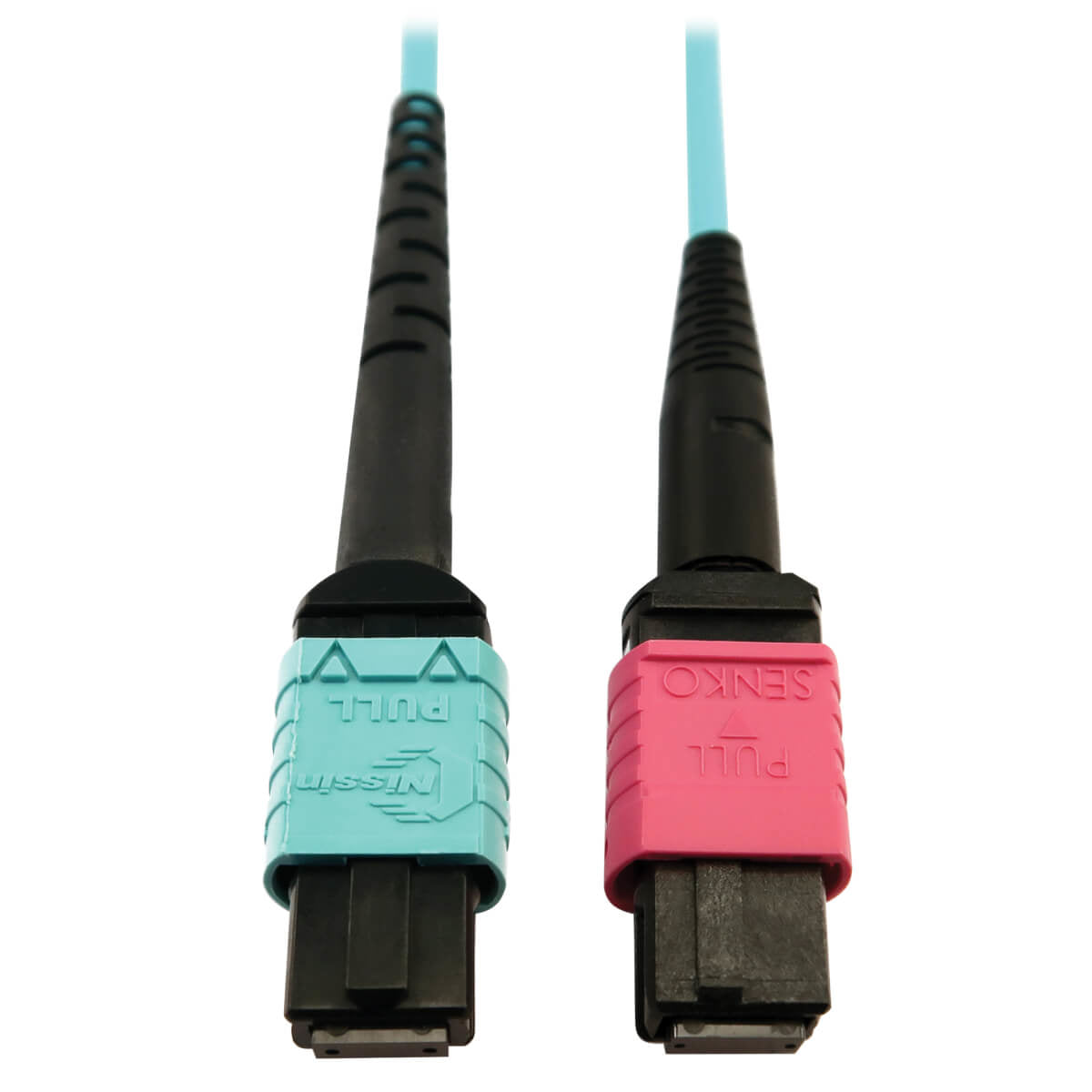 Tripp Lite N846D-03M-24DAQ fiber optic cable 118.1" (3 m) MTP OFNP OM4 Aqua color