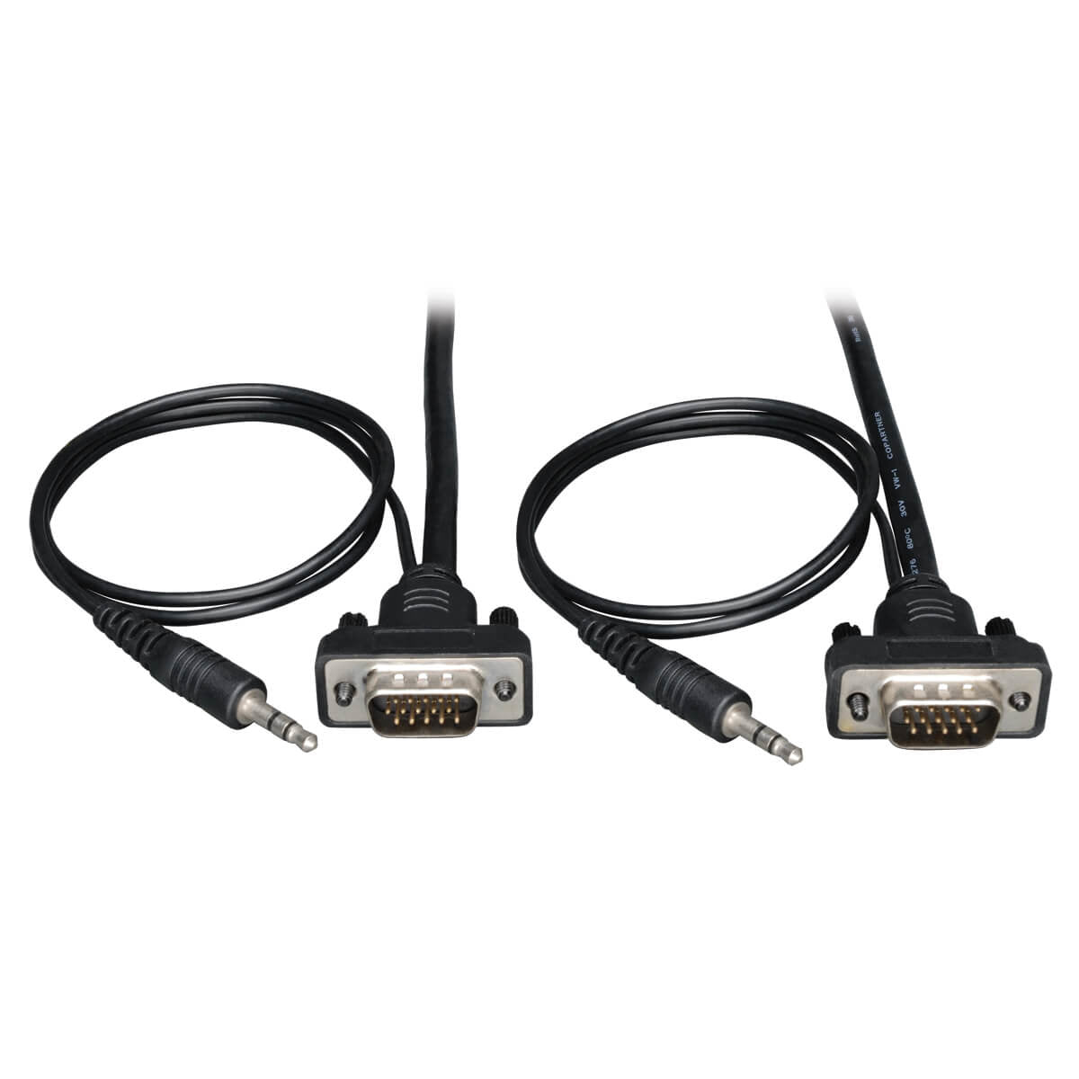 6FT VGA COAX MONITOR CABLE LOW PROFILE WITH AUDIO AND RGB HIGH RESOLUTION HD15 3