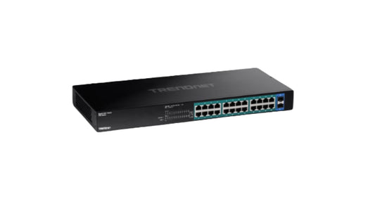 ‎TPE-TG262 - TRENDnet 26-Port Gigabit PoE+ Switch 24 x 30W PoE+ Ports 2 Gigabit SFP Slots