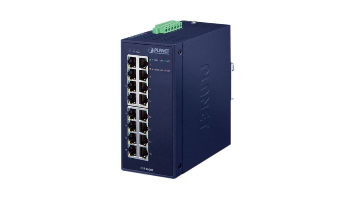 IGS-1600T - Planet 16-Port Gigabit Industrial Unmanaged Switch