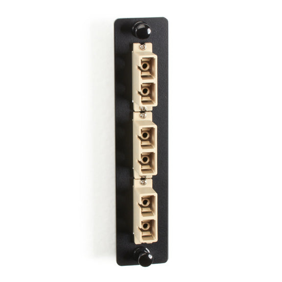 JPM451B - Black Box LOW-DENSITY MULTIMODE FIBER ADAPTER PANEL - CERAMIC SLEEVE (3) SC DUPLEX BEIGE