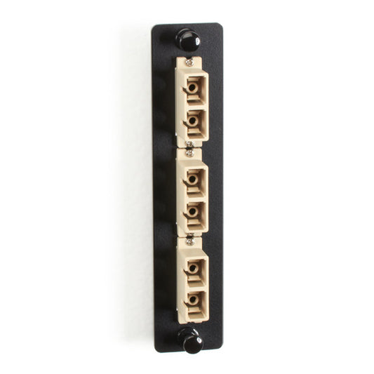JPM451B - Black Box LOW-DENSITY MULTIMODE FIBER ADAPTER PANEL - CERAMIC SLEEVE (3) SC DUPLEX BEIGE